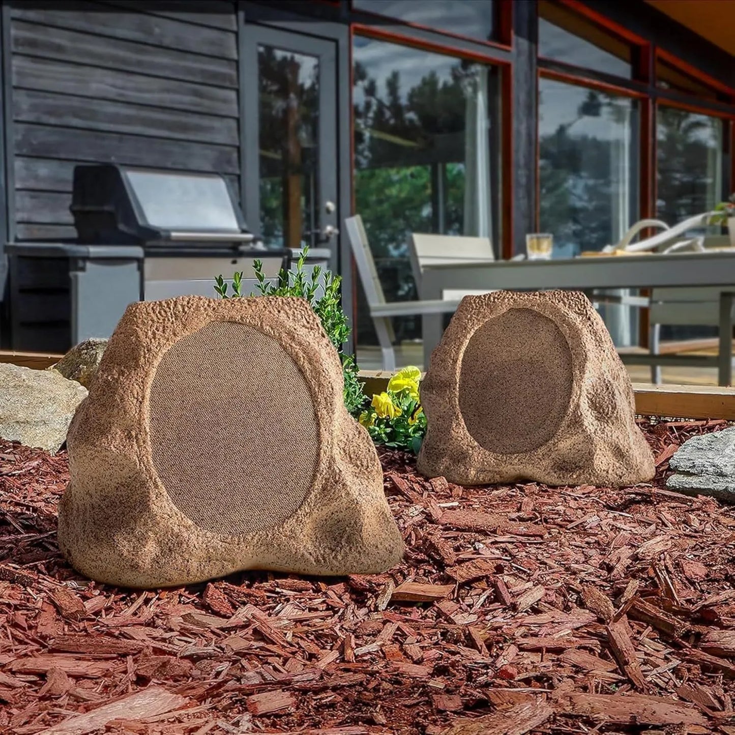 Faux Granite Wireless Outdoor Bluetooth Audio, IP65 Water and Dust Resistant